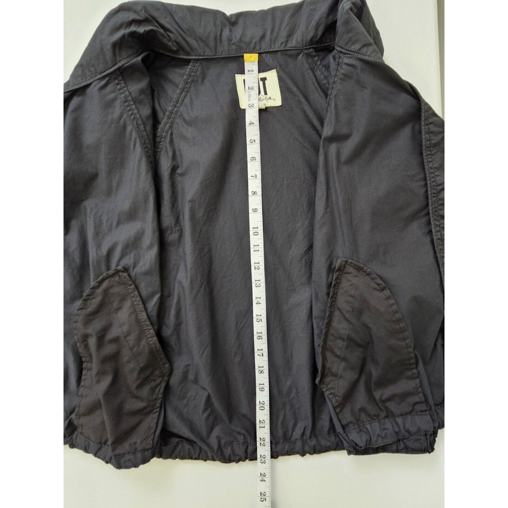 Kut From The Kloth Small Light Button Up Jacket Bat Wing Draw Cord Waist Black - Picture 7 of 16